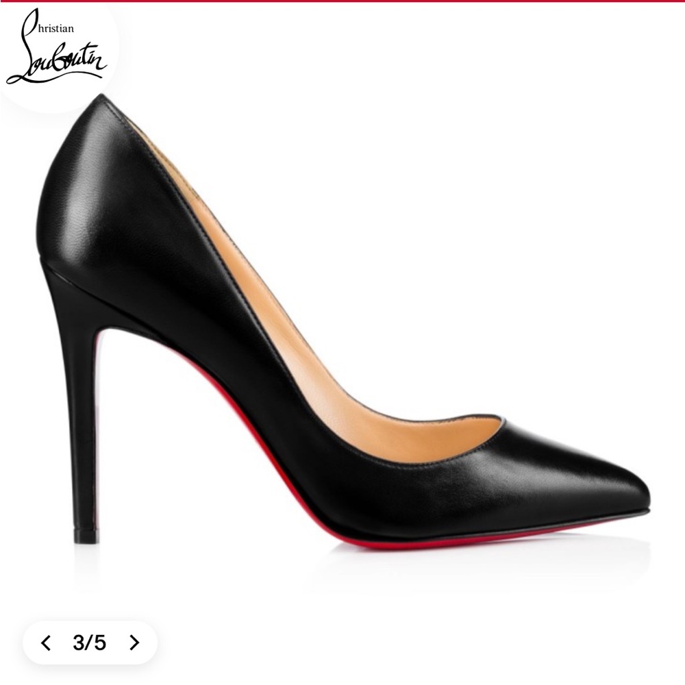 Christian Louboutin Pigalle 100 Kid Black pump heels sz 38 1/2 38.5